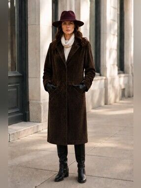 *Bagatelle Brown Wine Leather Suede Trench Coat - Size: Medium- Vintage 1970's